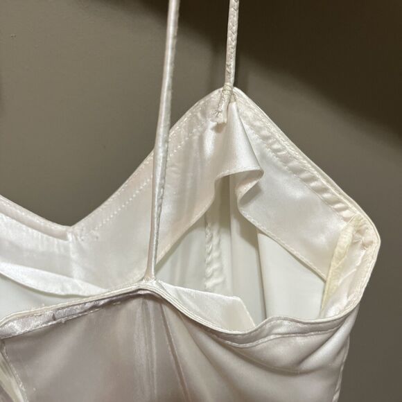 VNTG Gunne Sax Jessica McClintock Wedding Prom Cocktail Satin Floral Lace Dress - Picture 12 of 16